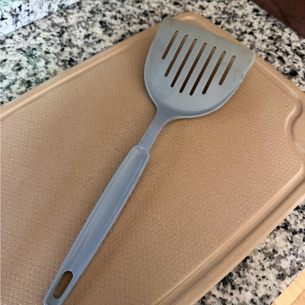 Vintage Light Blue EKCO Plastic Slotted Spatula‎ 11”
